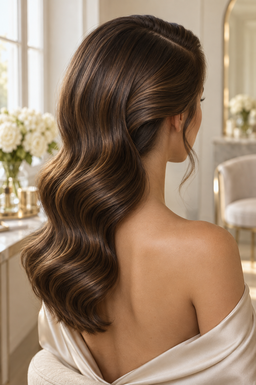 side part hairstyles: glossy side-part bob