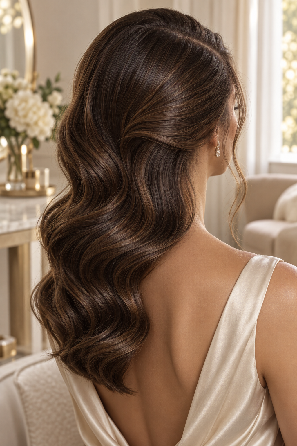 side part hairstyles: classic brushed waves
