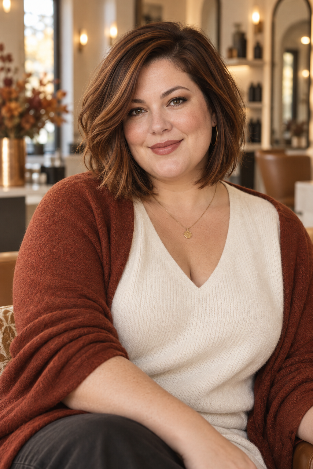 Shoulder-Length Wavy Bob for fall