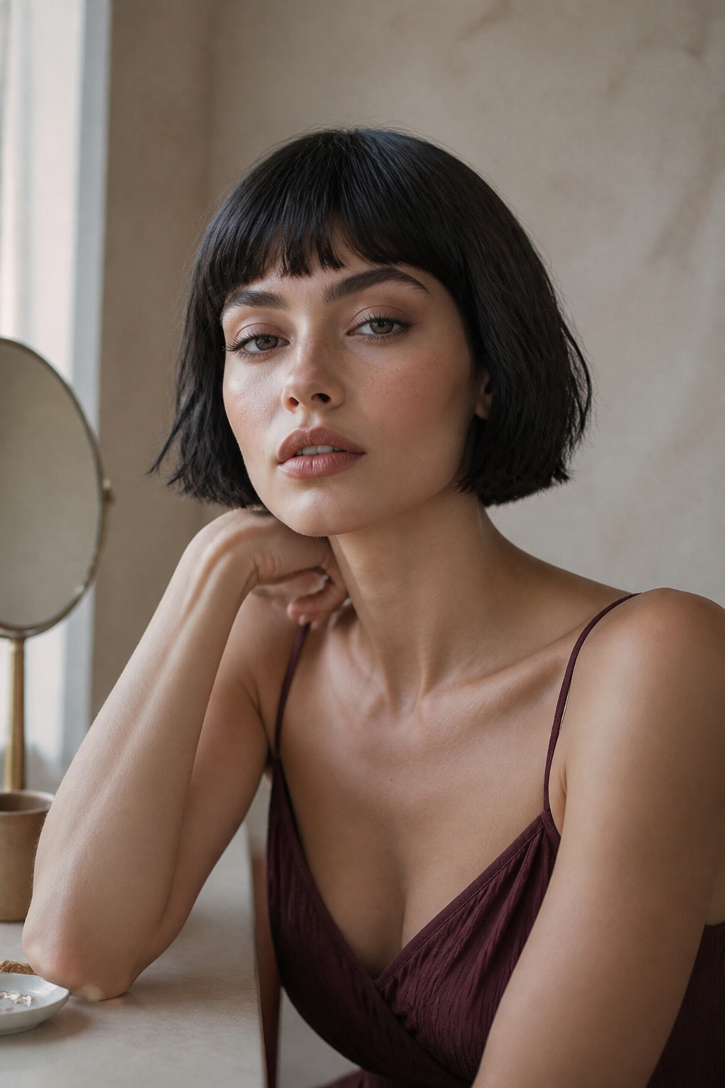 French bob with bangs ideas — short micro fringe