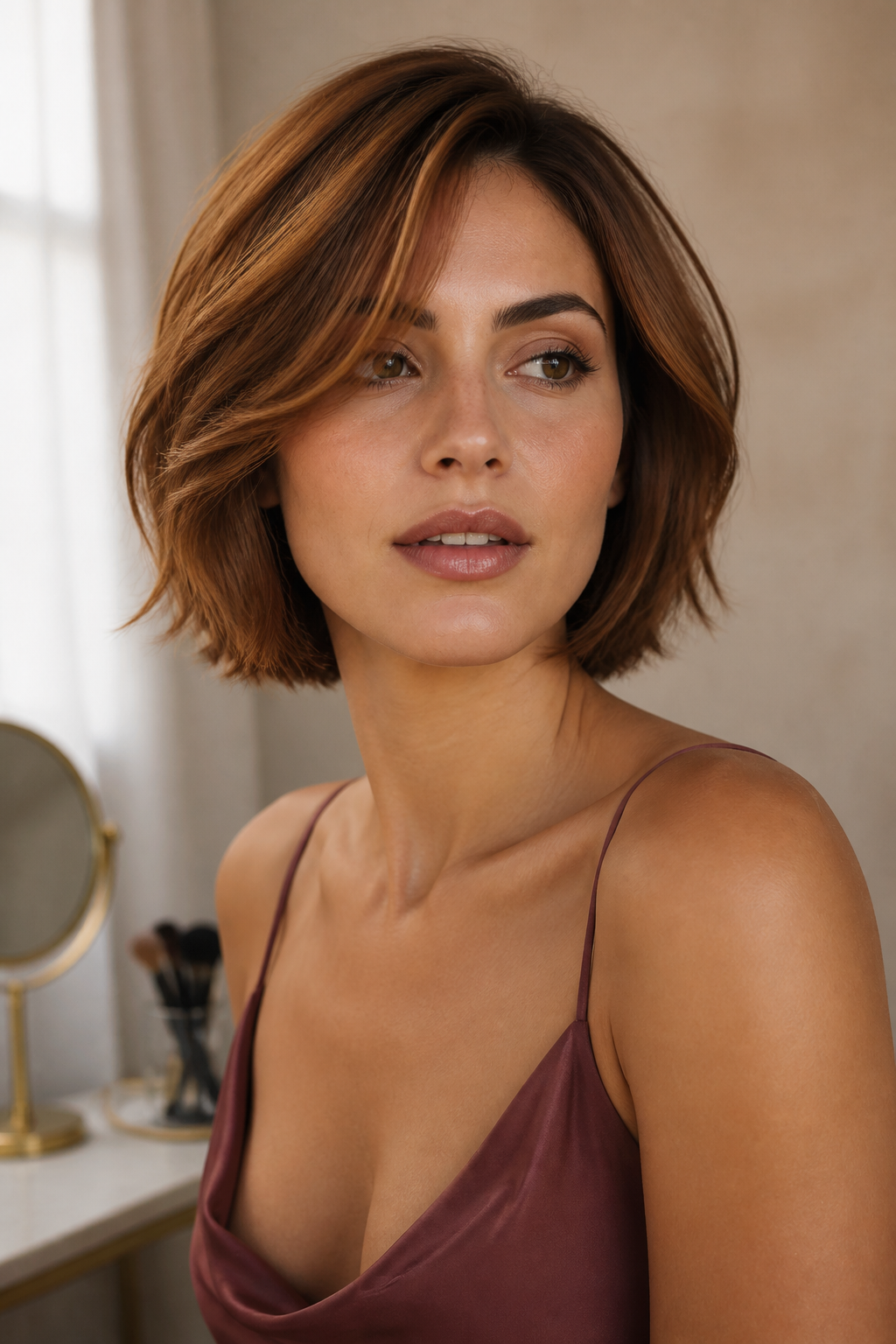 French bob with bangs ideas — long side-swept fringe