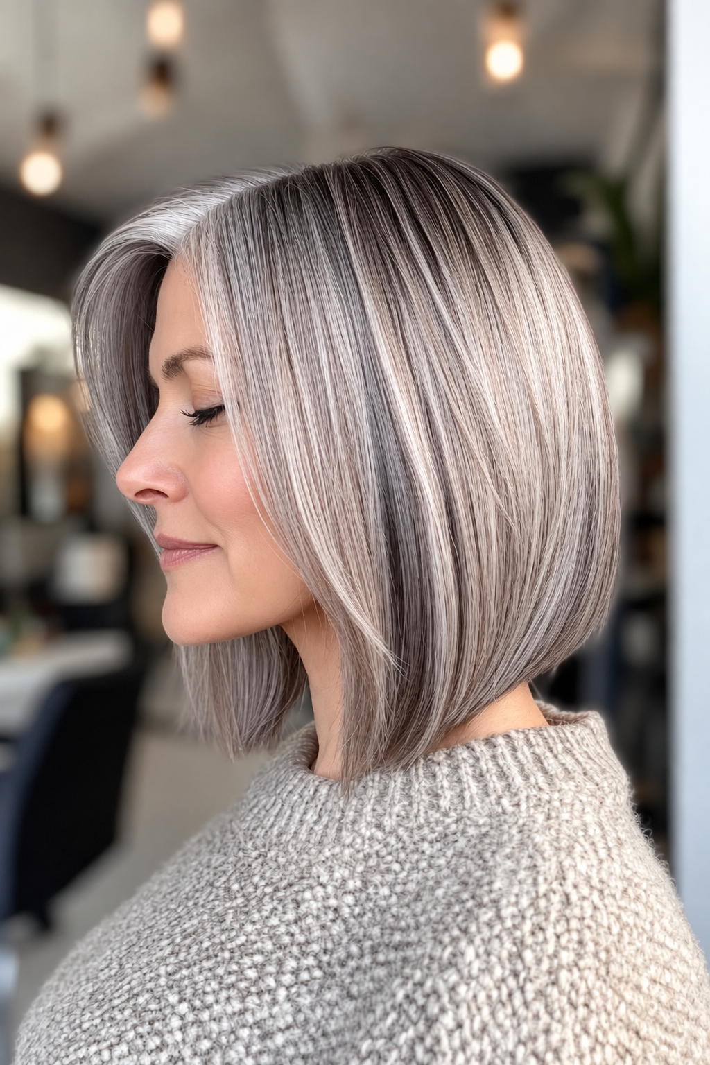 gray bob hairstyles: low-maintenance gray bob