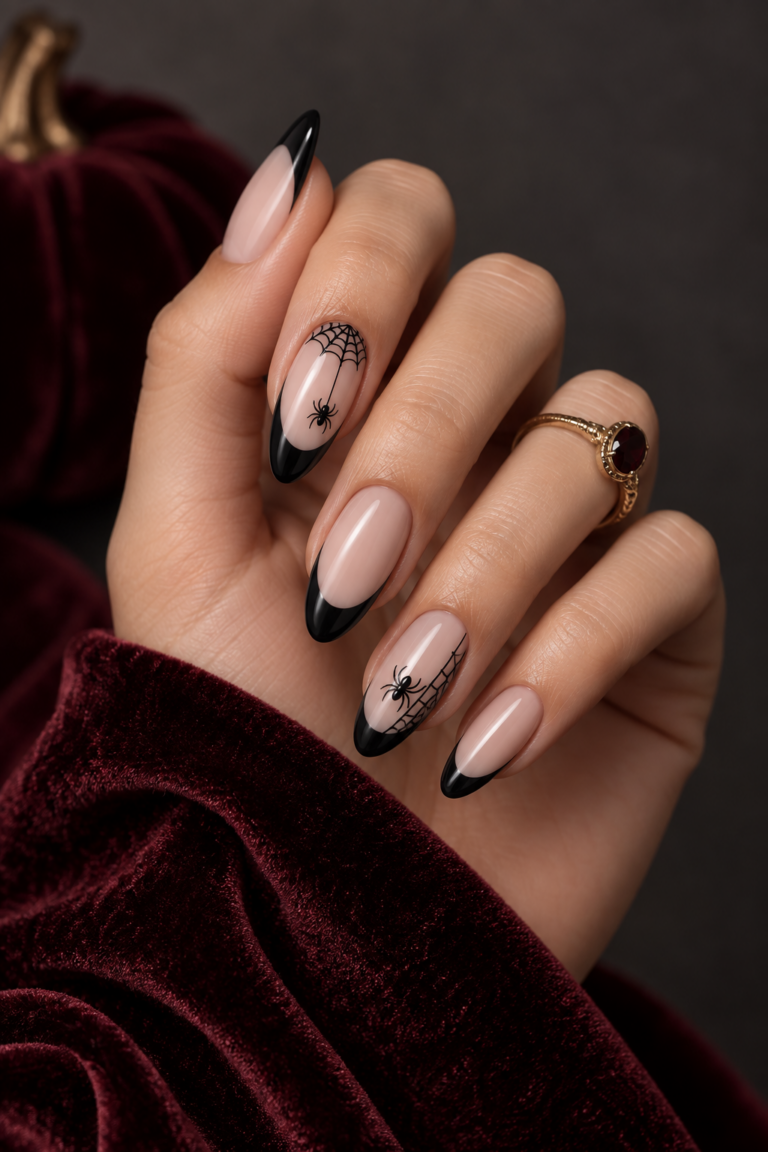 Halloween spider nails featured manicure