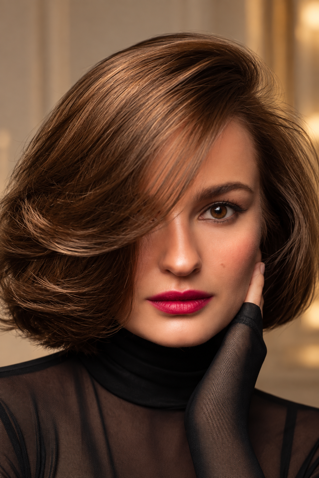 old money bob hairstyles with polished brunette volume