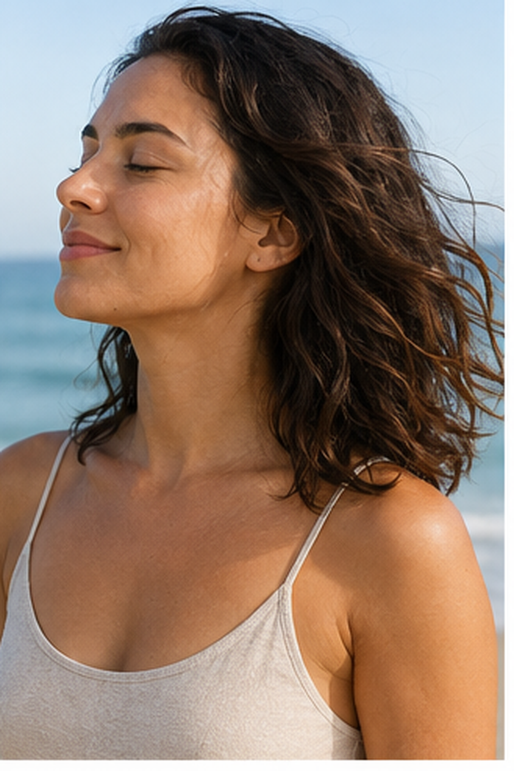 protect hair from salt water: hair air-drying without extra hot tools