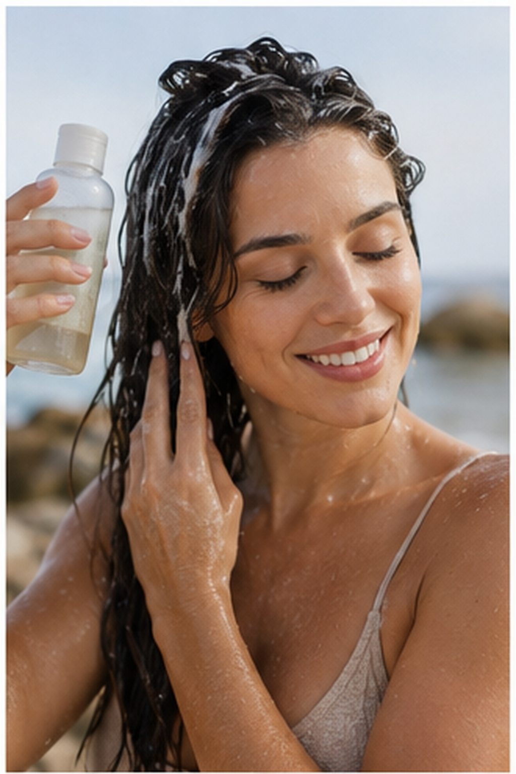 protect hair from salt water: clarifying shampoo used occasionally for buildup