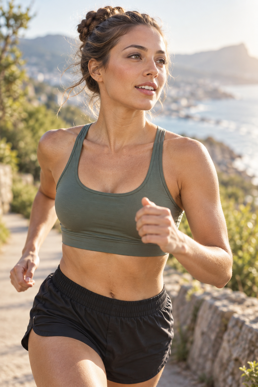 running hairstyles: braided bun