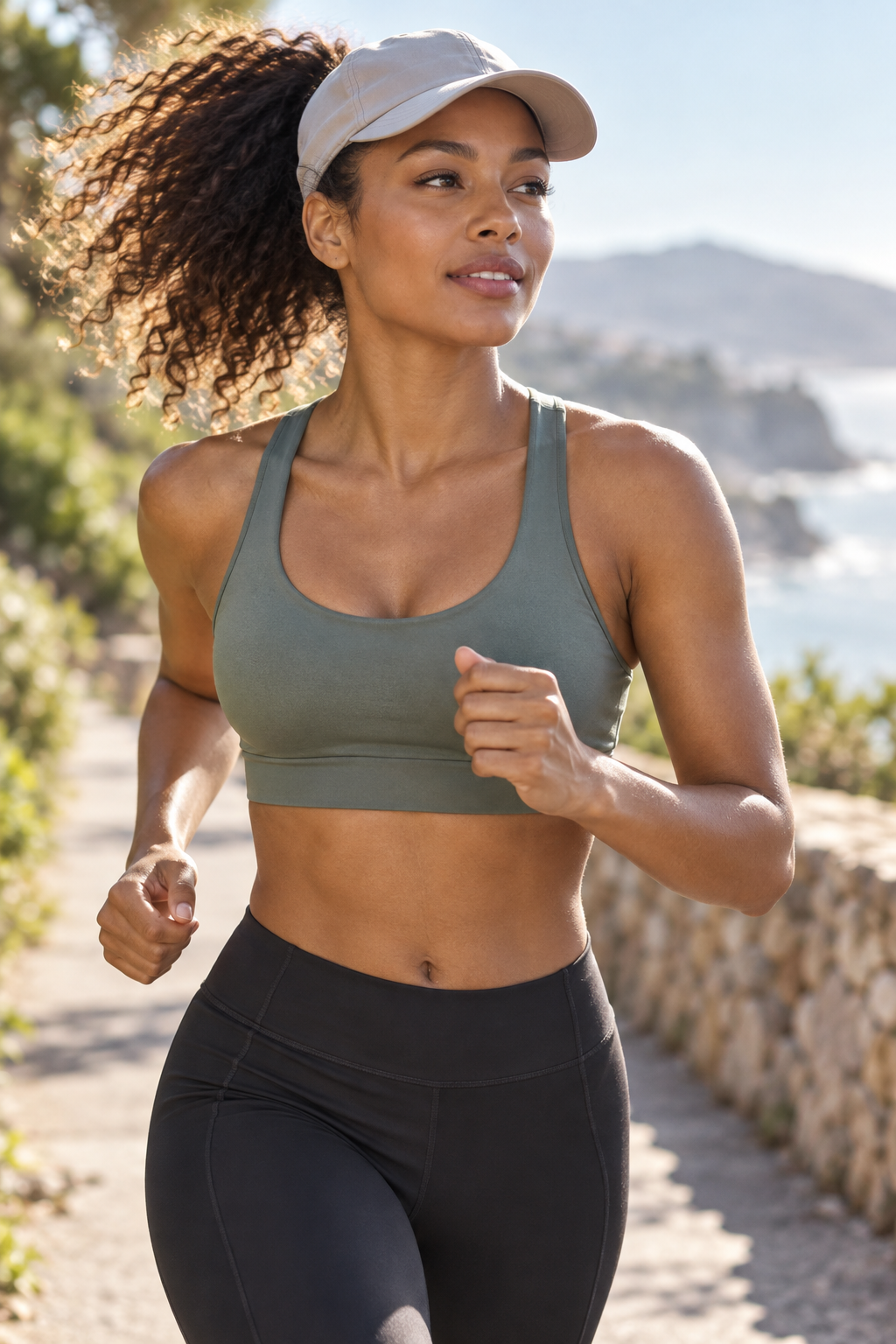 running hairstyles: cap-ready style