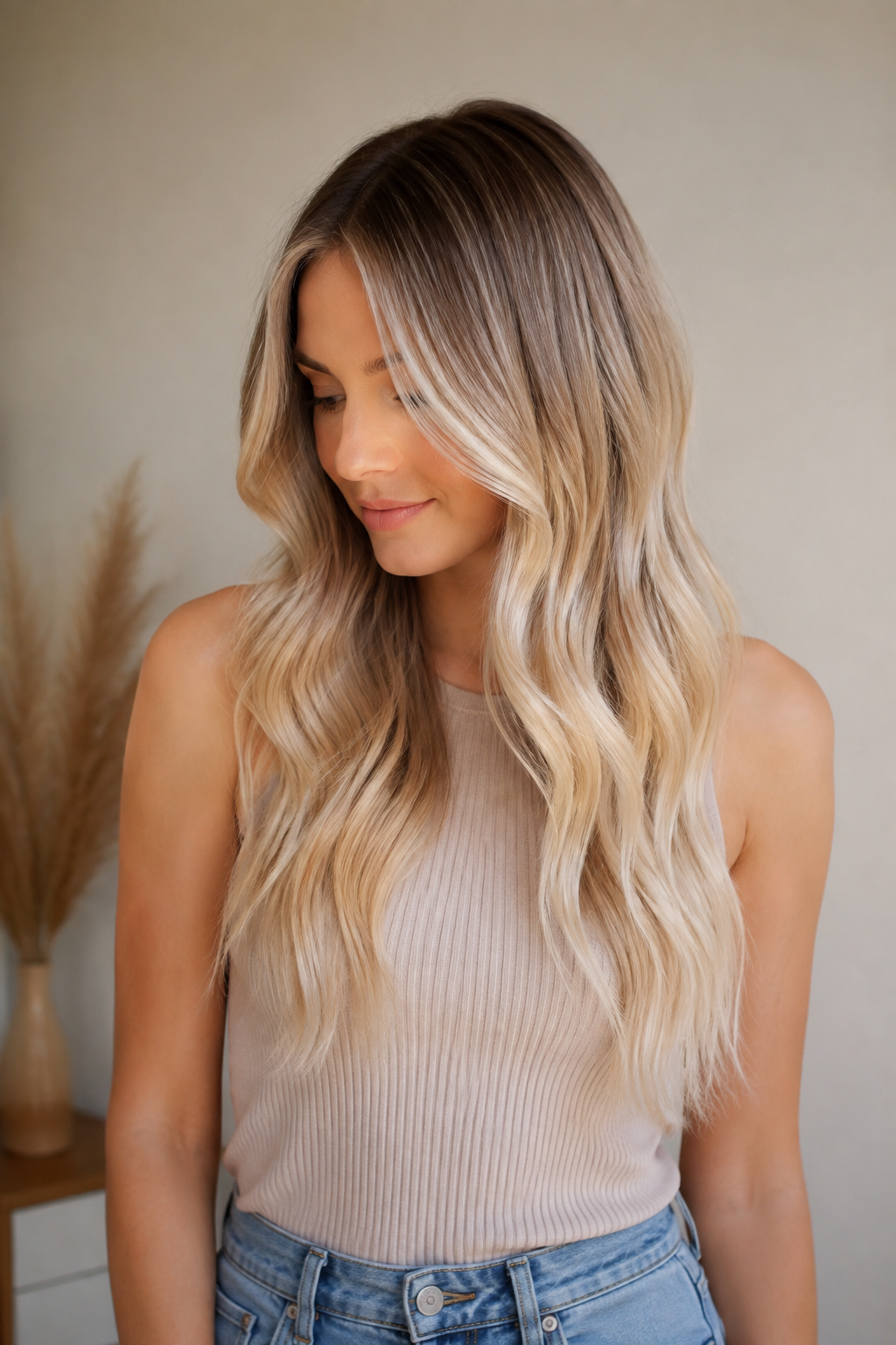 sombre hair vs ombre hair: soft blonde sombre with blended roots