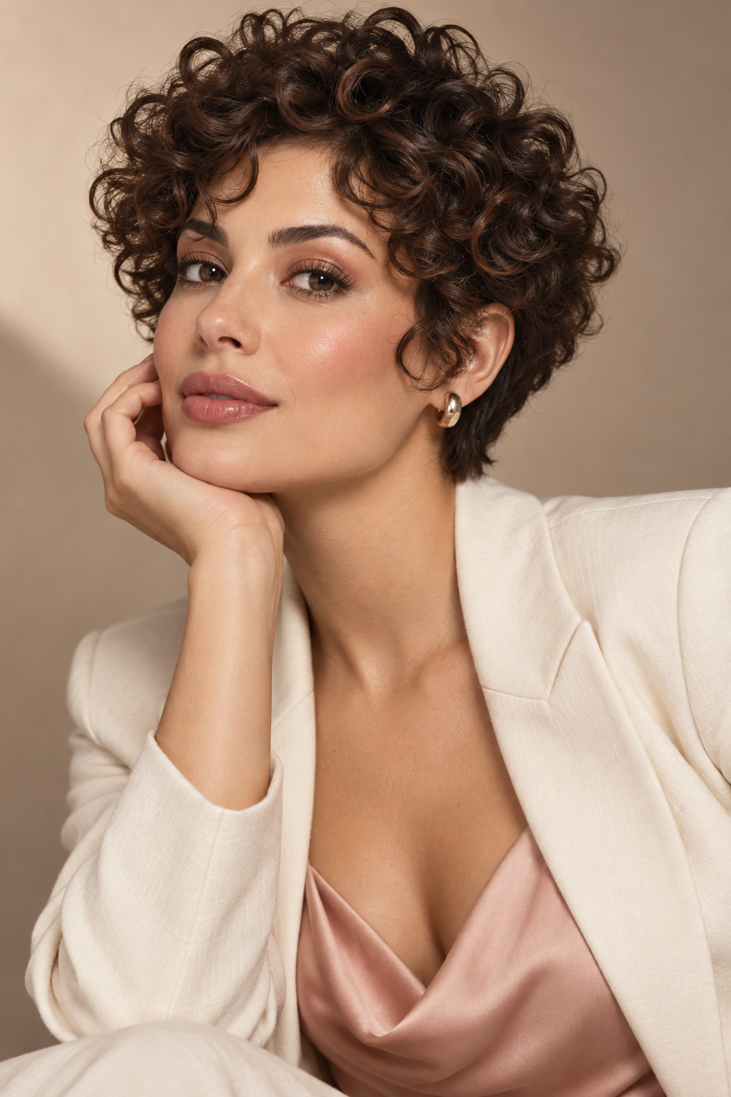 pixie hairstyles for Black women: curly pixie with voluminous texture