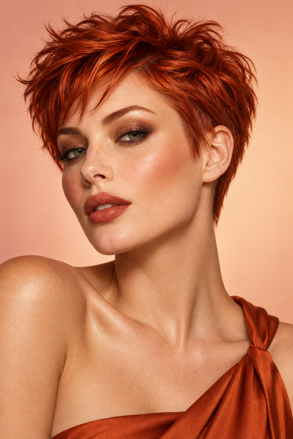 pixie hairstyles for Black women: fiery red pixie