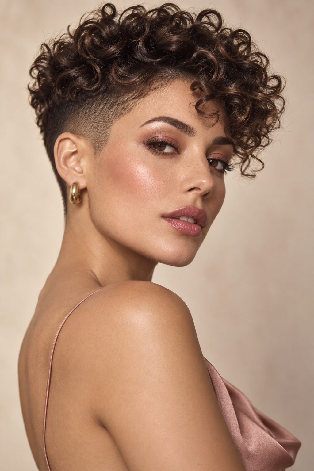 pixie hairstyles for Black women: curly undercut pixie