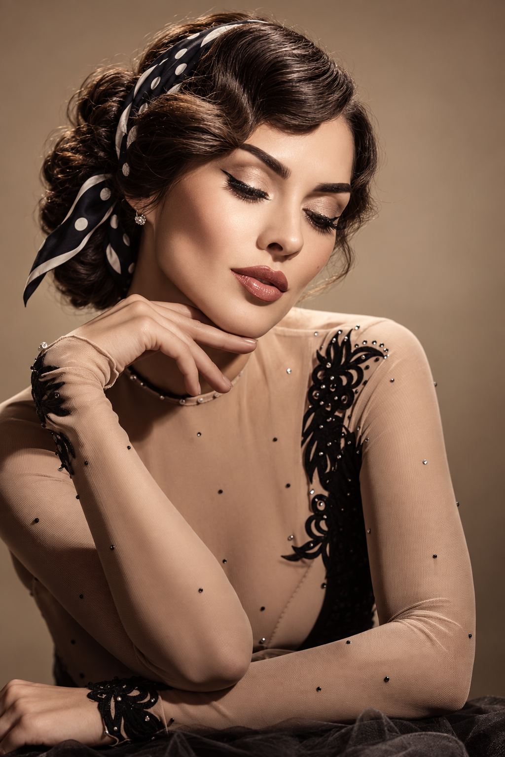 1950s hairstyles: retro bandana updo