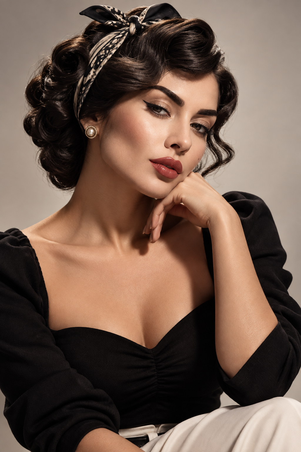 1950s hairstyles: retro bandana curls
