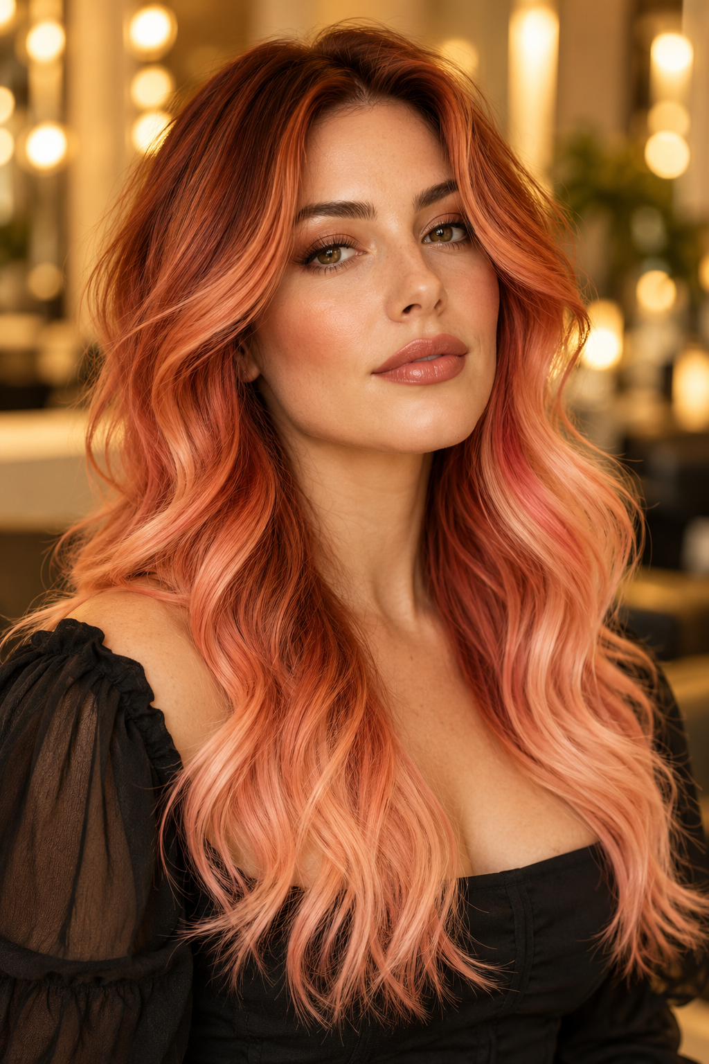 ombre nail ideas: sunset coral ombre