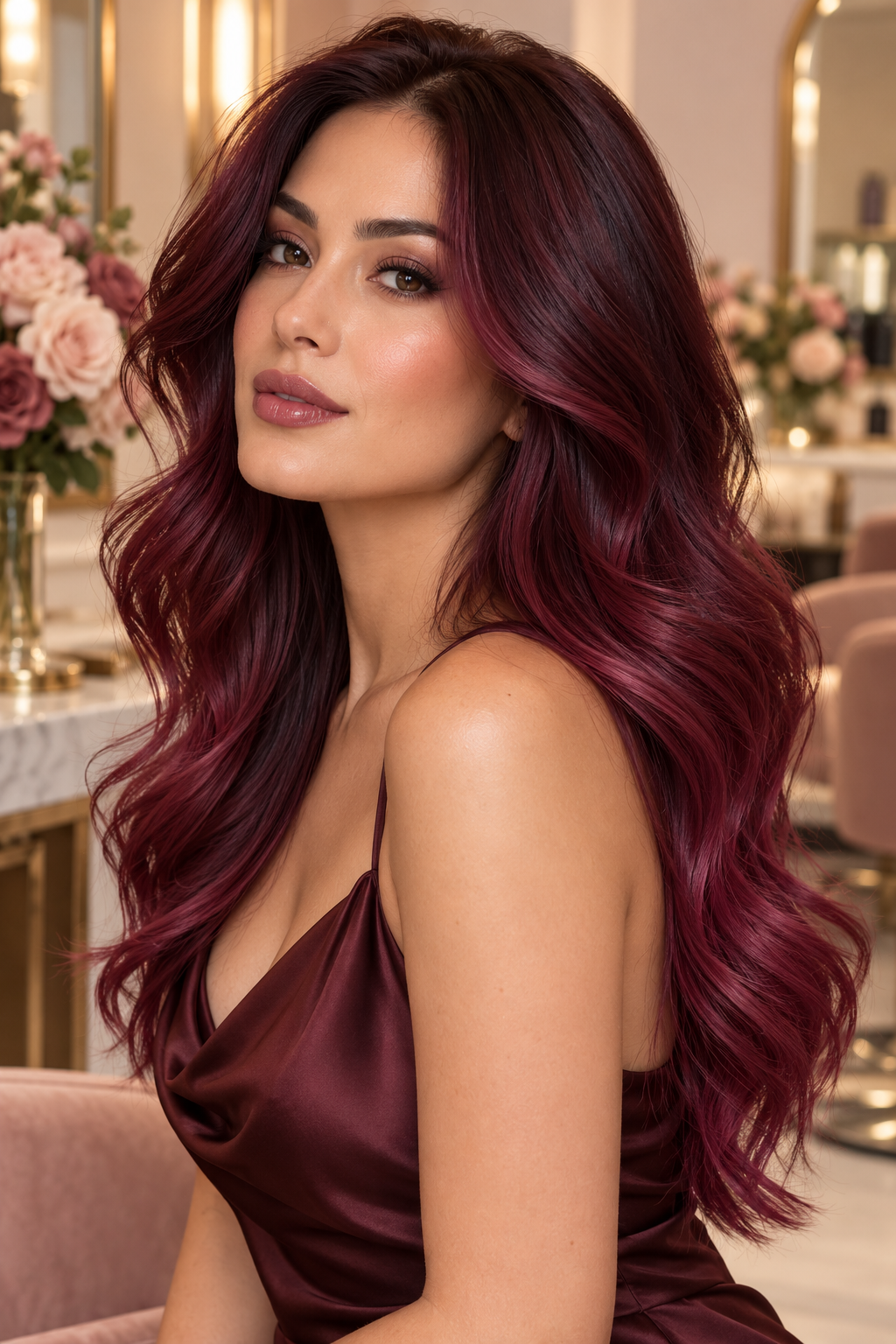 ombre nail ideas: berry wine fade