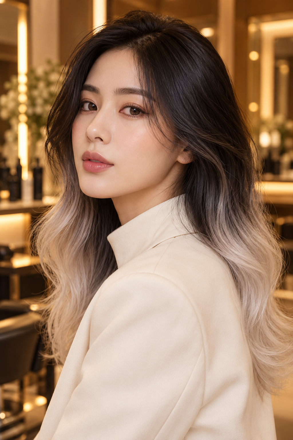 ombre nail ideas: black-to-clear ombre