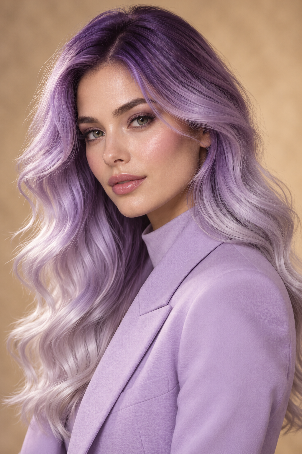 ombre nail ideas: lilac chrome fade