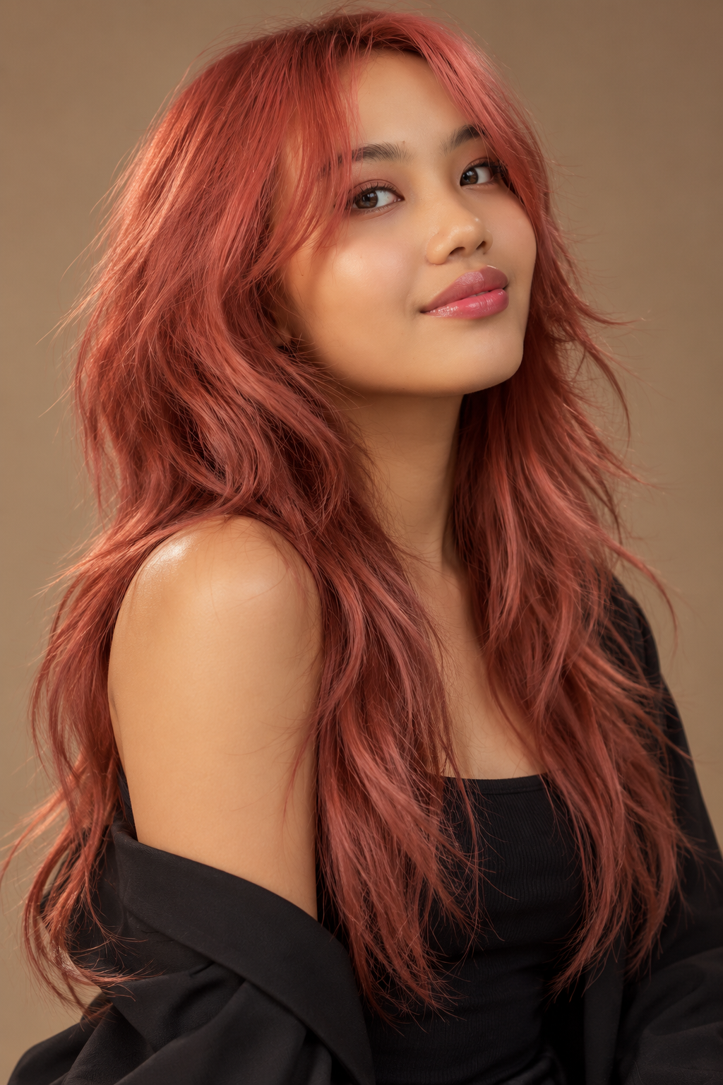 choppy haircuts for long hair: Choppy layers with bottleneck bangs