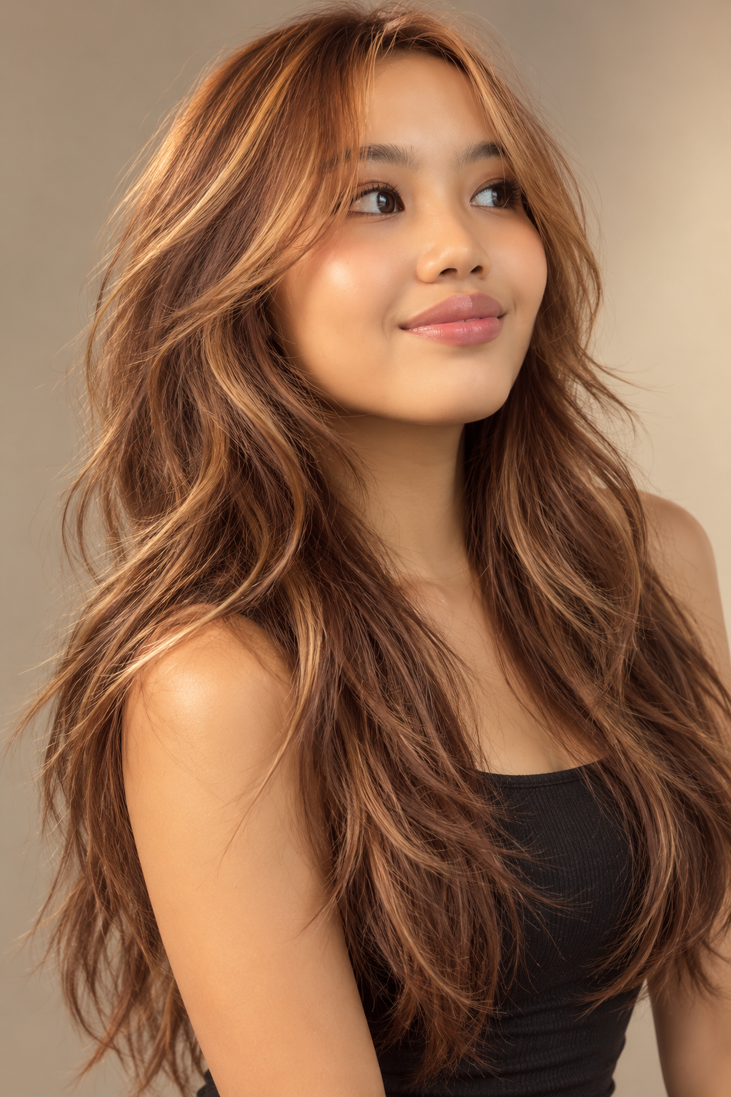 choppy haircuts for long hair: Choppy layers with money pieces