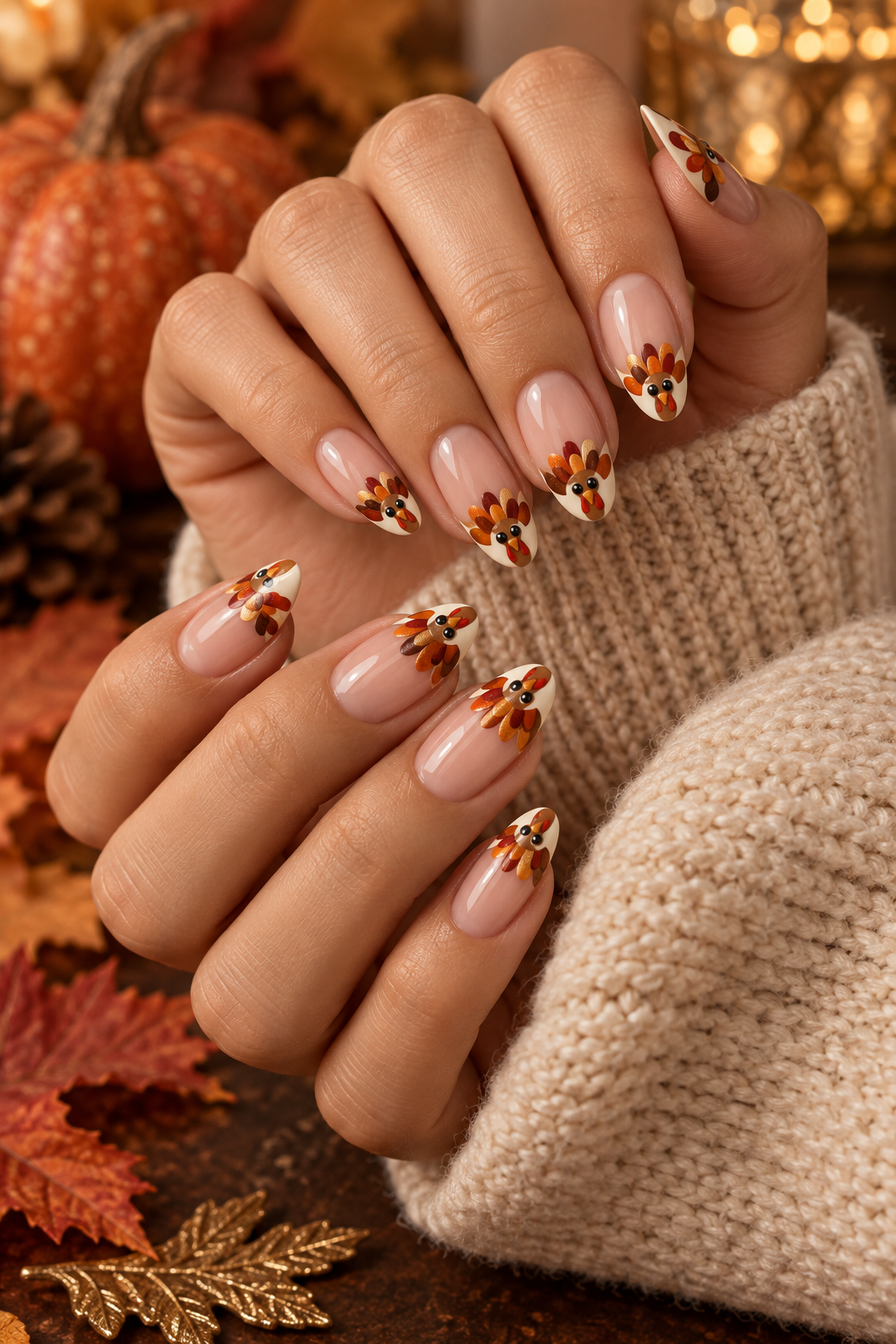 turkey nail designs: French turkey tips