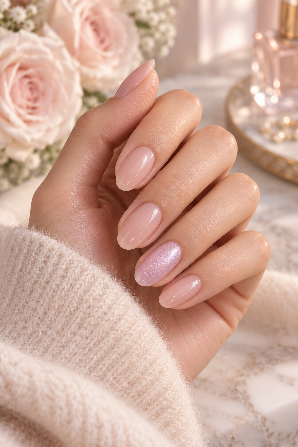April nail ideas: sweet pastel accent nail