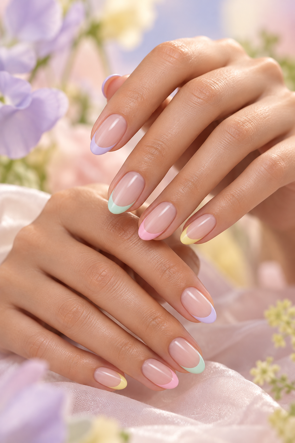 Easter nail ideas: pastel french tips