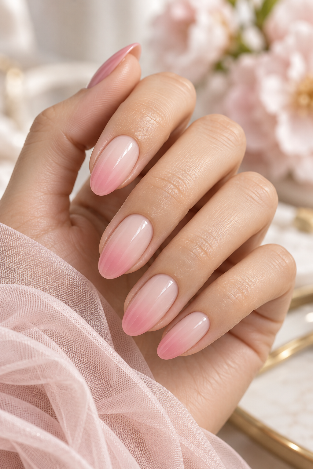 Easter nail ideas: blush pink ombre