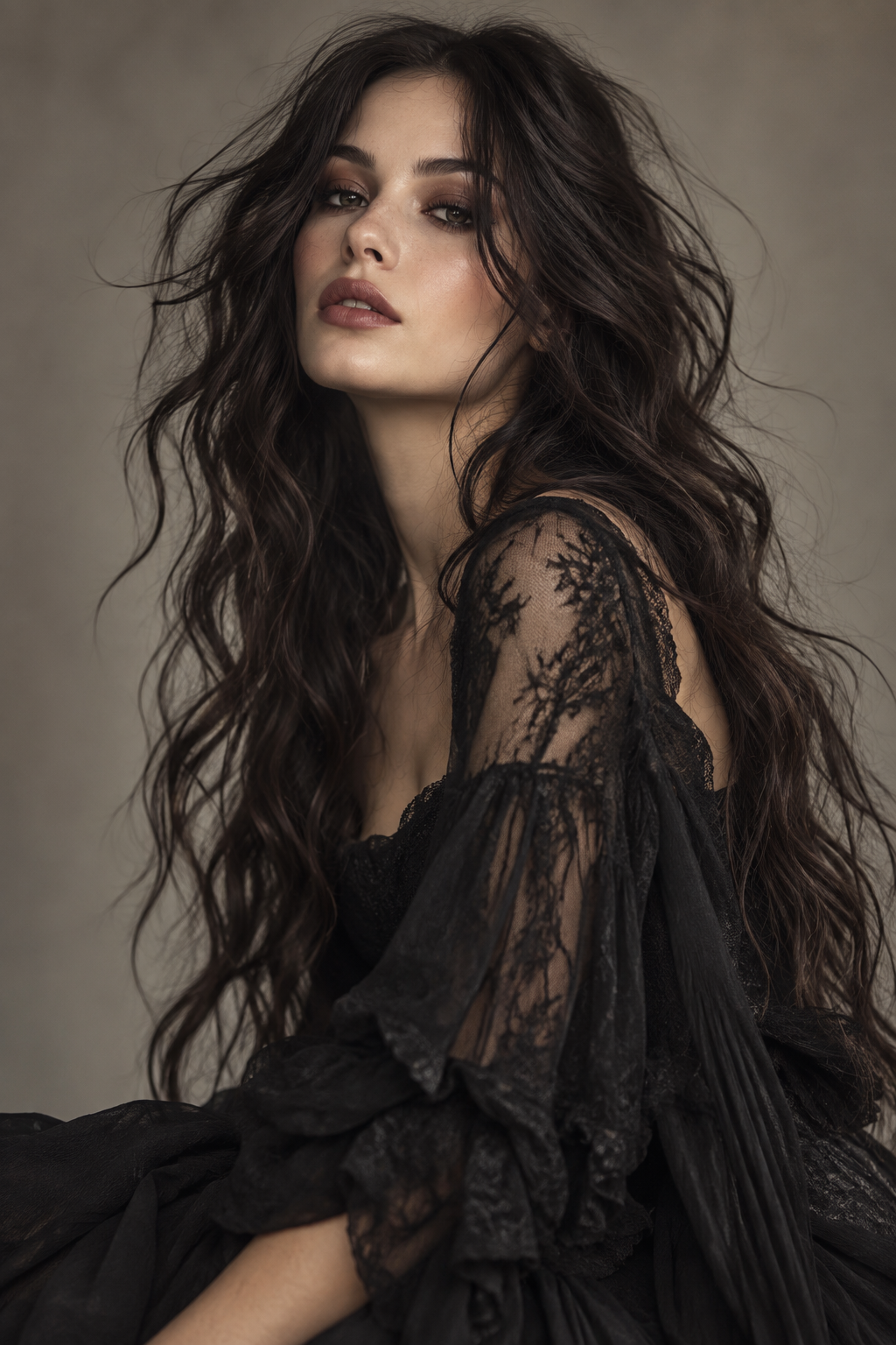 Messy witch waves Halloween hairstyle