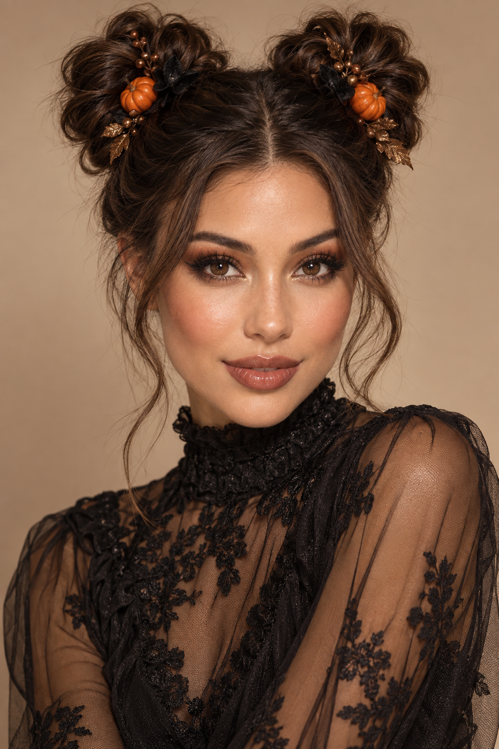 Double space buns Halloween hairstyle