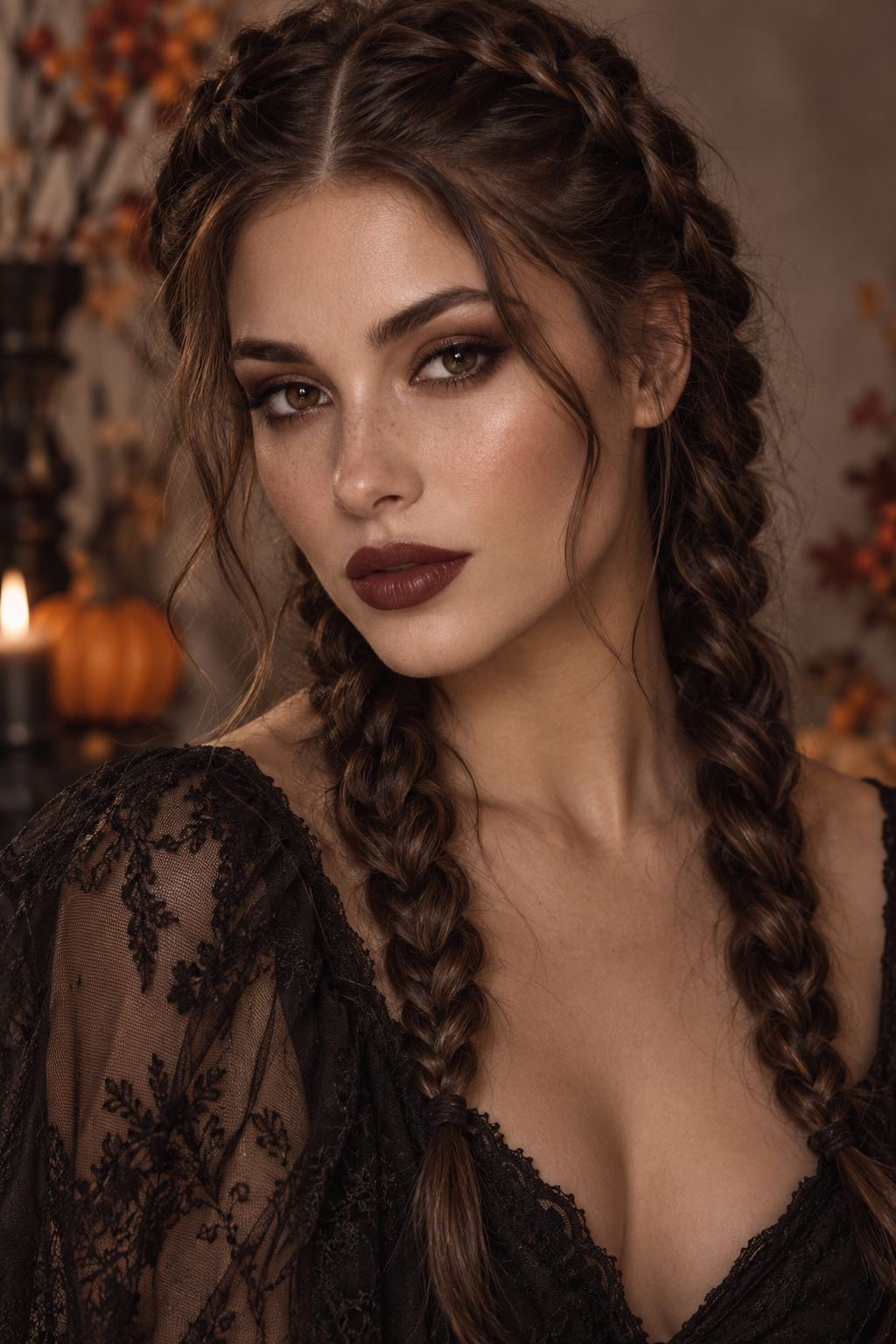 Dutch braids Halloween hairstyle