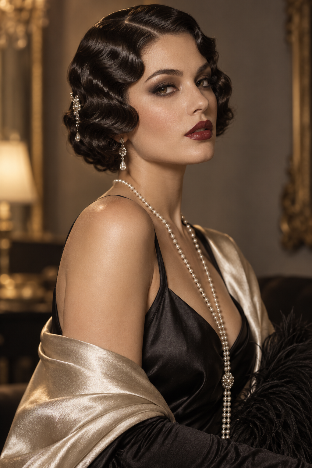 Flapper finger waves Halloween hairstyle