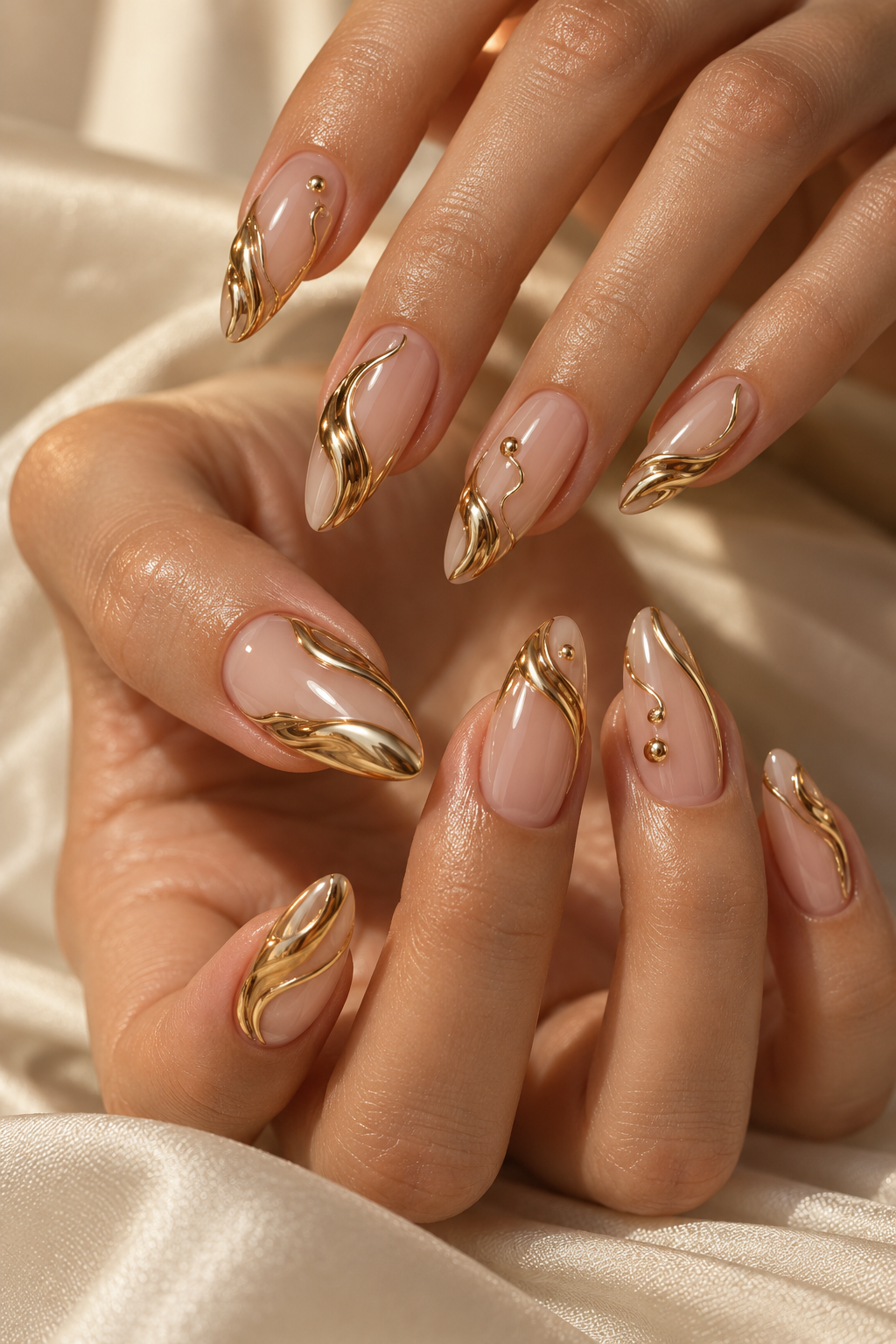 Sculpted Gold Chrome Accents