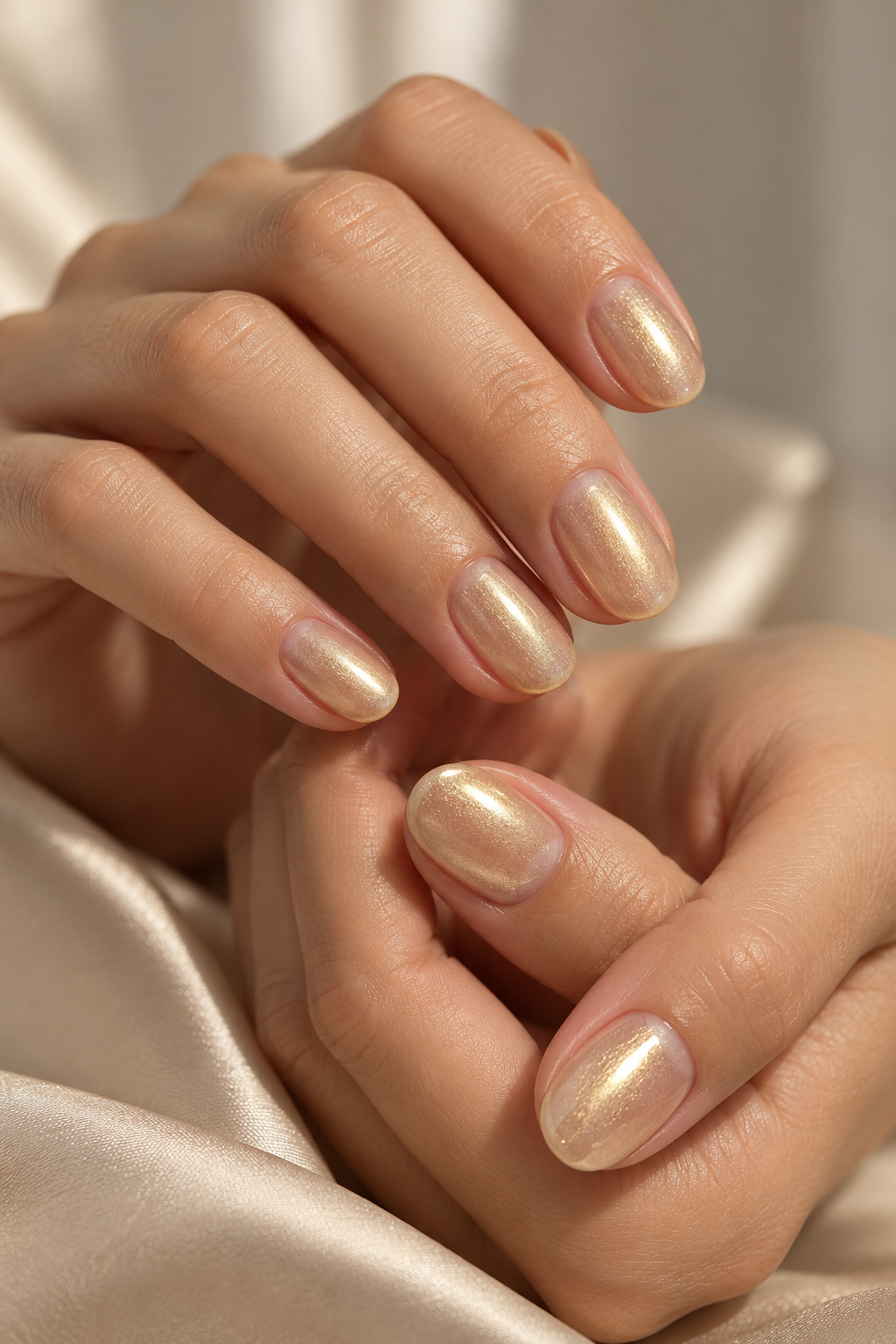 Subtle Gold on Natural Nails