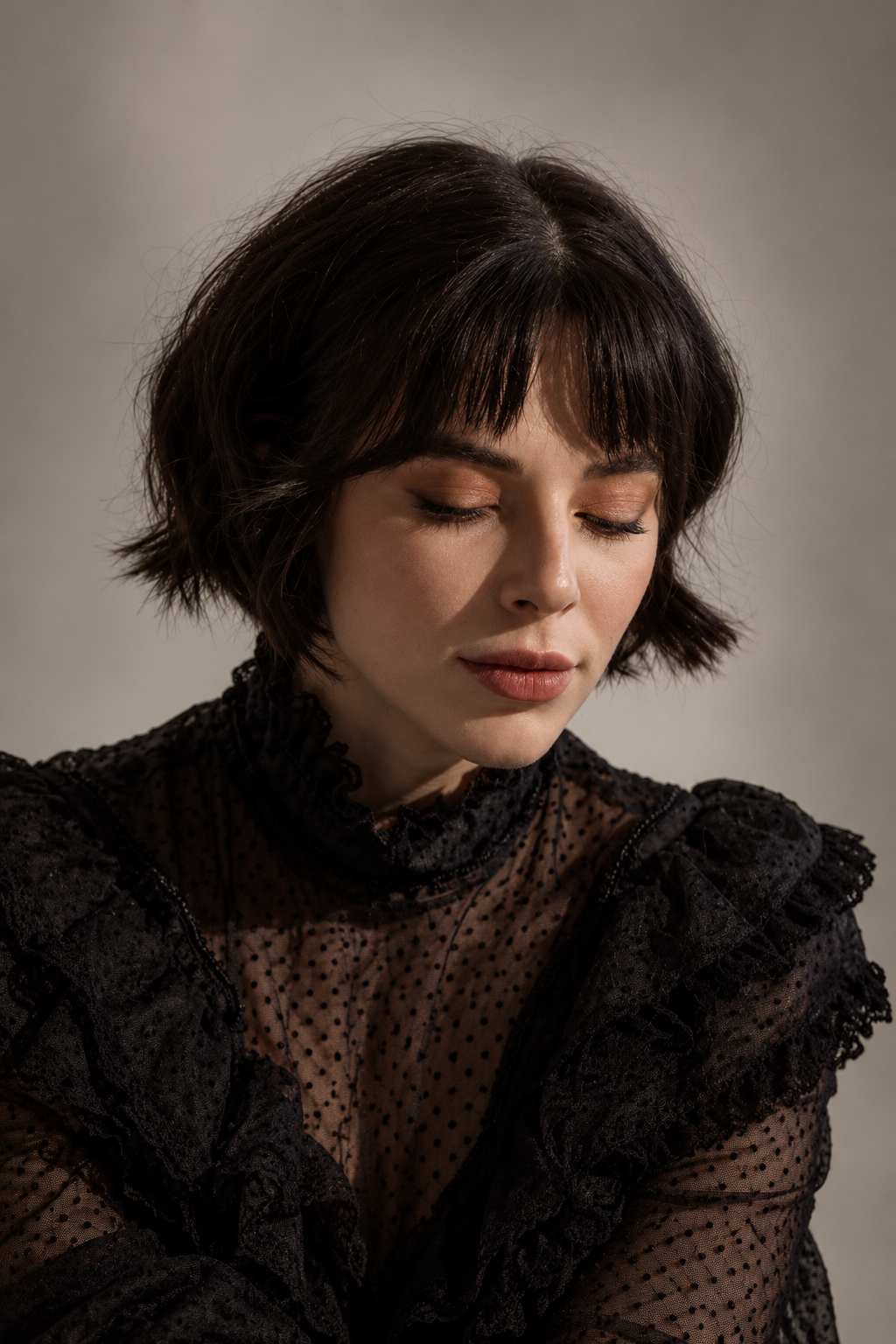 Wavy Bob With Bangs chin length haircuts idea