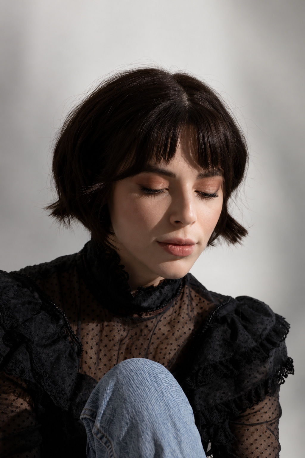 Rounded French Bob chin length haircuts idea