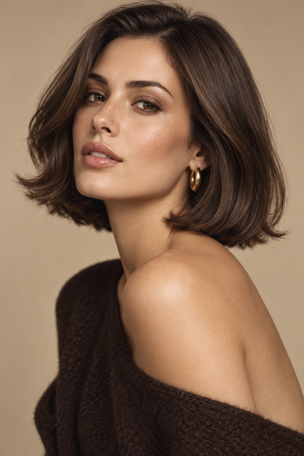 Soft Flipped Ends old money brunette bob hairstyle