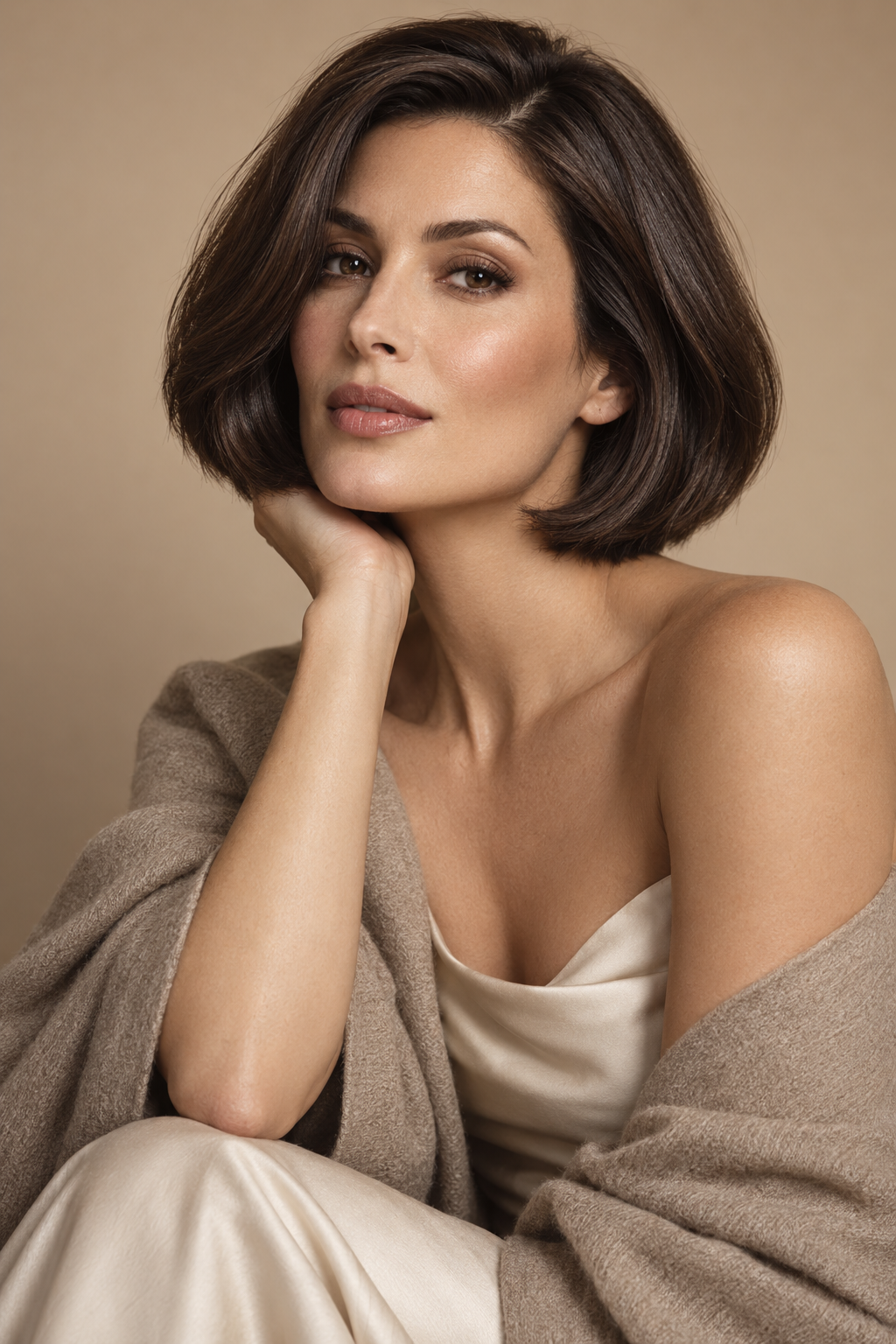 Classic Dark Brunette old money brunette bob hairstyle