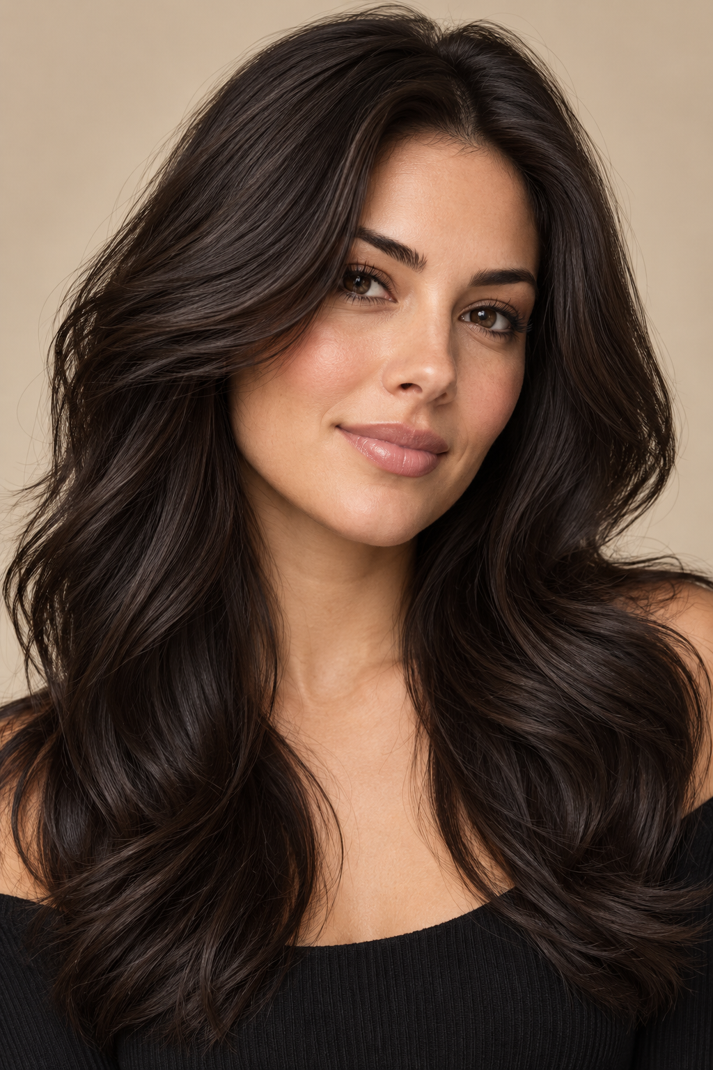 Inky espresso old money brunette hair color