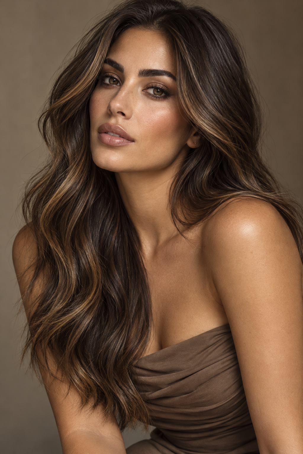 hair color ideas for olive skin: warm copper