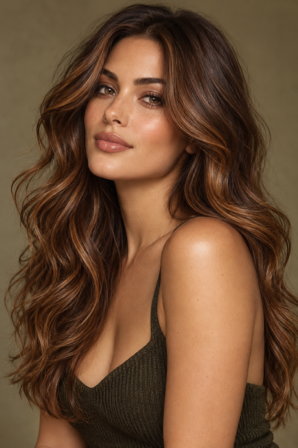 choosing texture hair color idea for olive skin