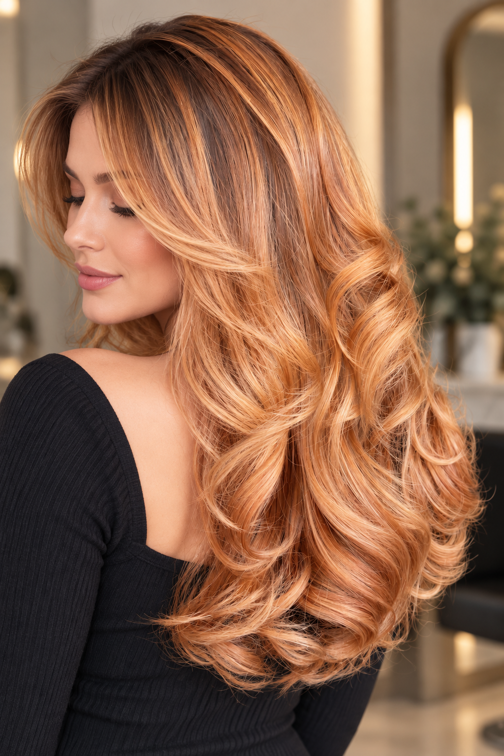 Soft strawberry blonde layers