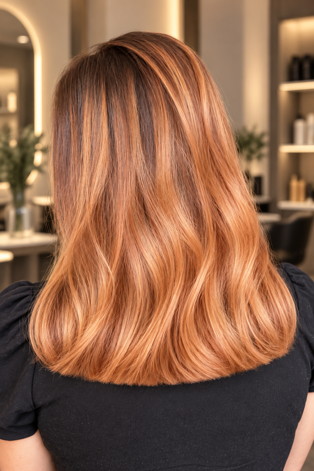 Blunt strawberry blonde ends
