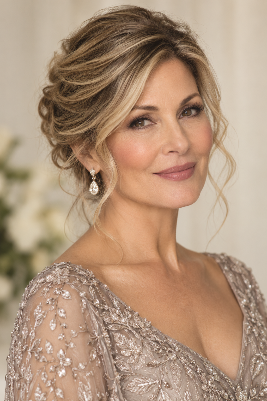 mother of groom hairstyles: relaxed textured updo