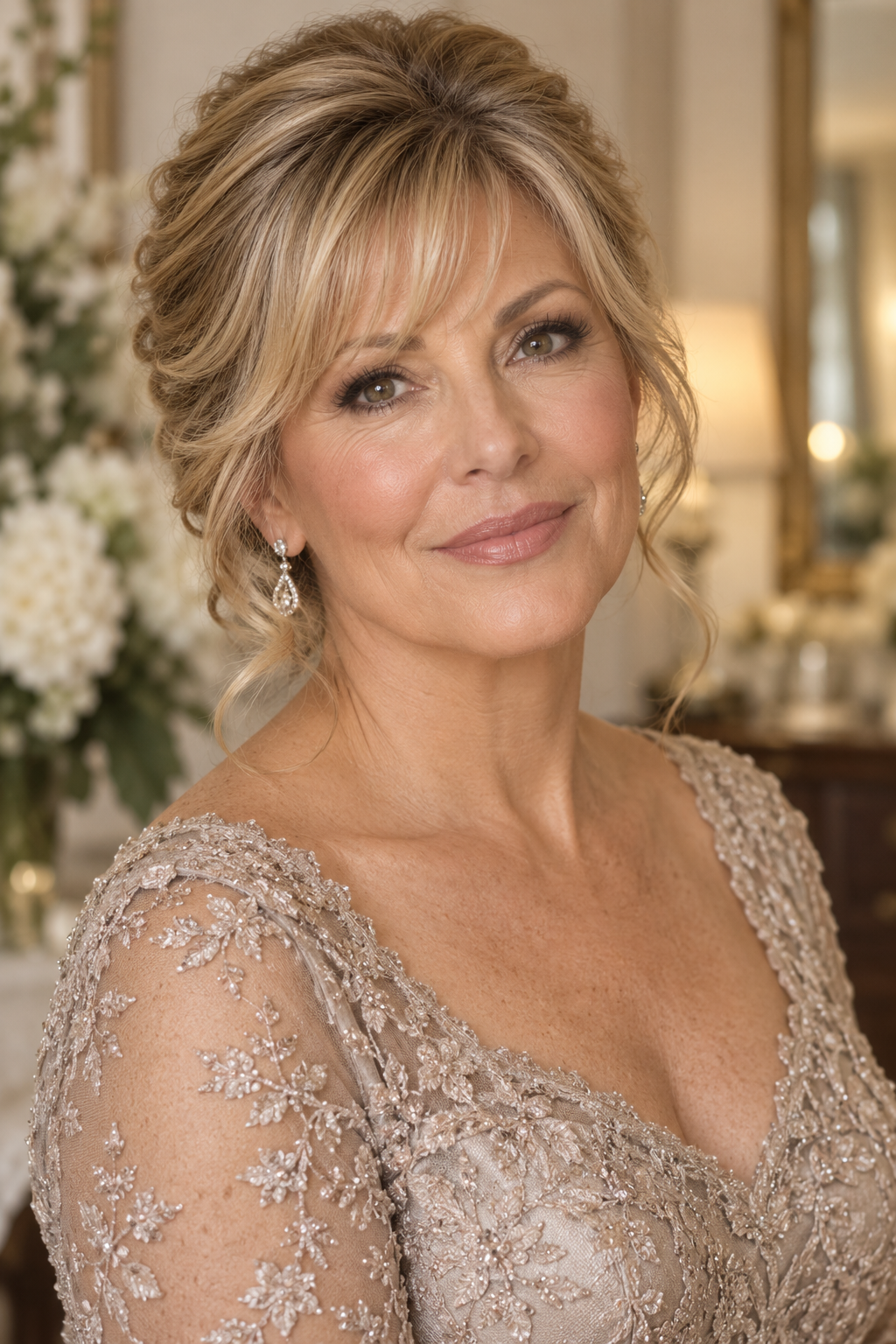 mother of groom hairstyles: soft style with bangs