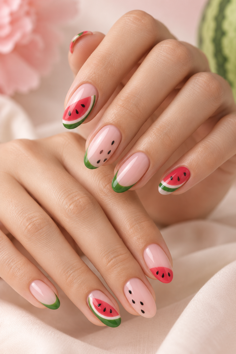 watermelon nail ideas manicure