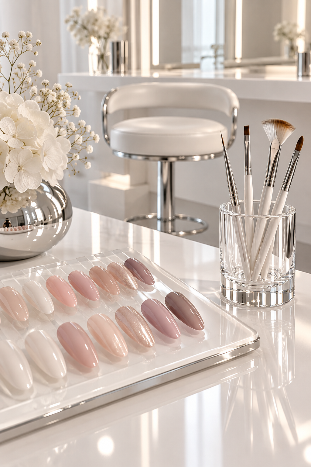 White chrome nail ideas: minimal white chrome
