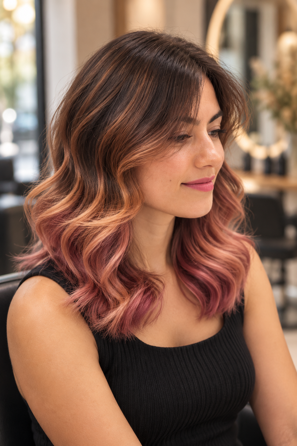 Warm caramel waves ombre hairstyle ideas