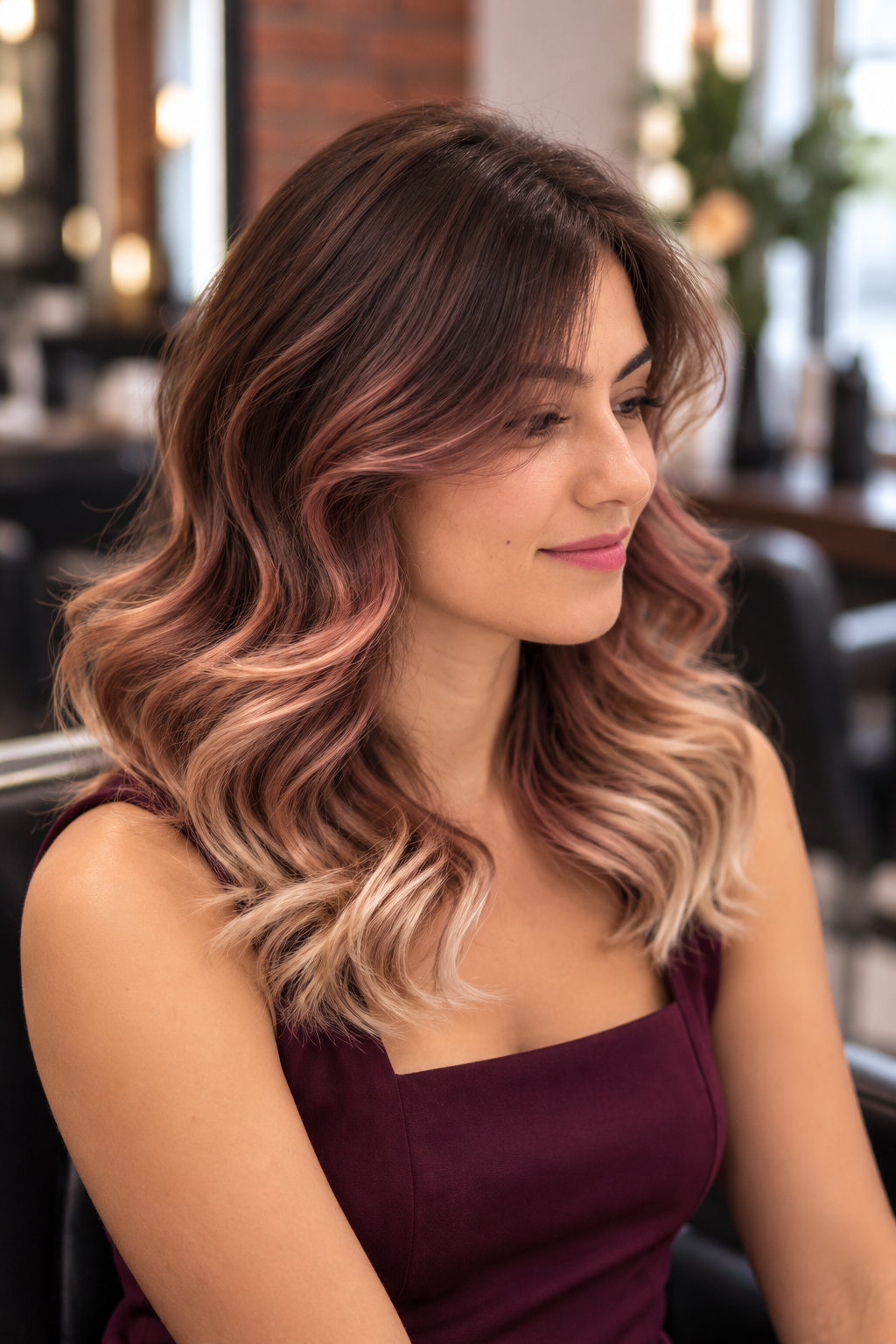 Copper glow blend ombre hairstyle ideas