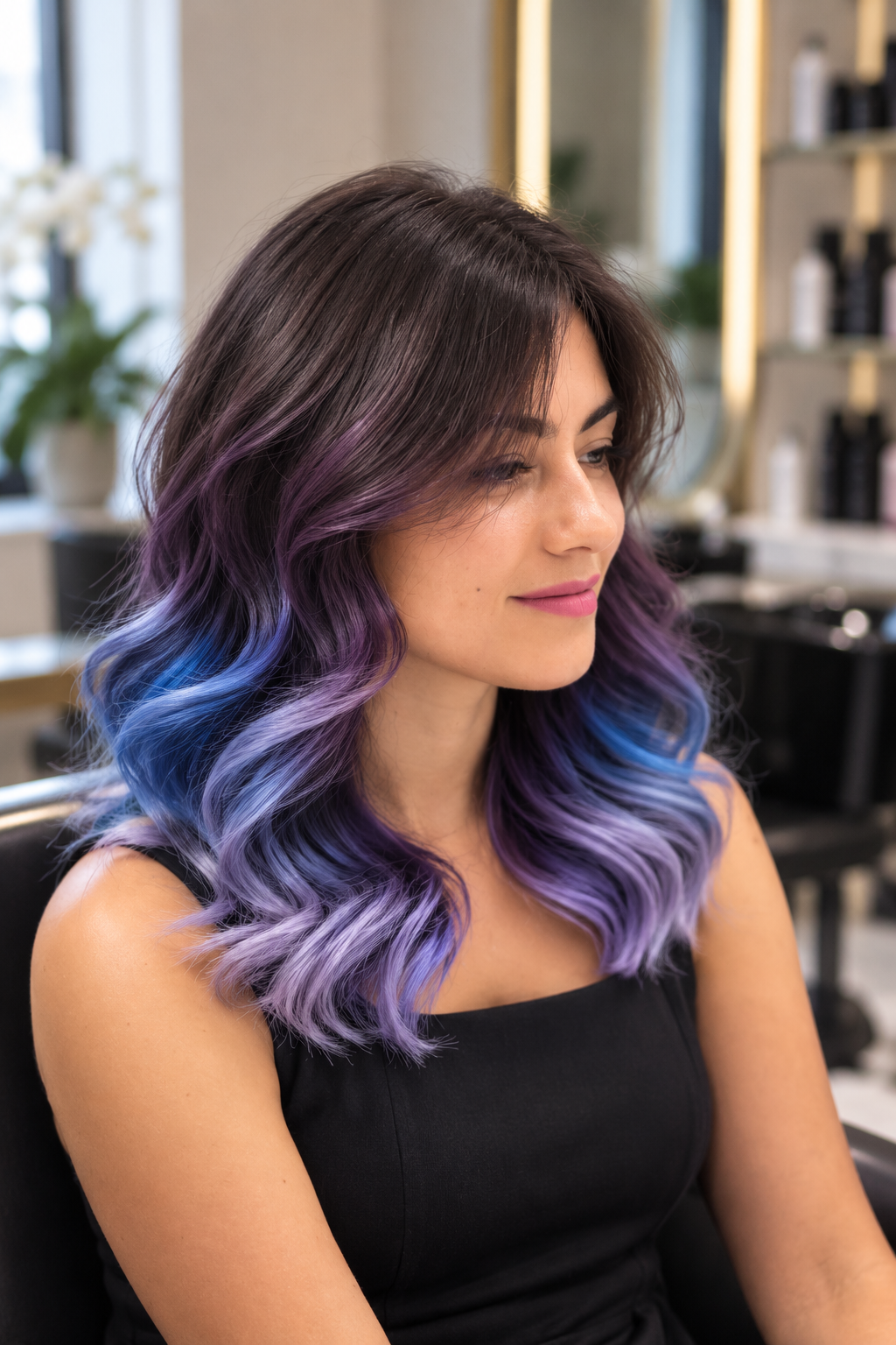 High-contrast brunette ends ombre hairstyle ideas